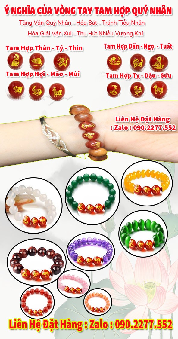 Vòng tay phong thuỷ hợp tuổi thìn - vòng tay tam hợp quý nhân
