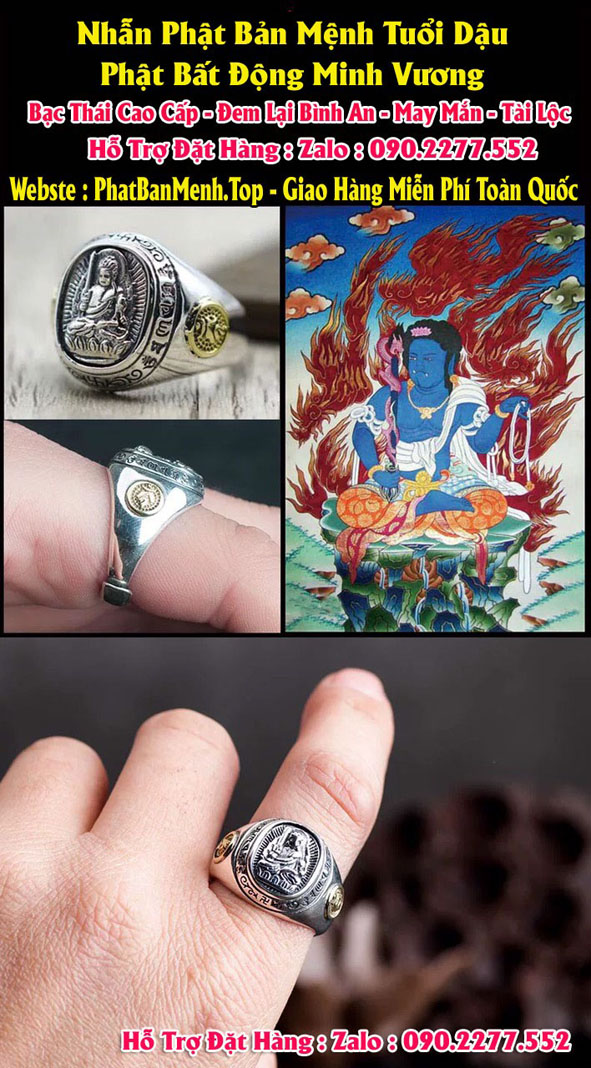 Nhẫn Phong Thuỷ - Nhẫn Phật Bản Mệnh Bạc Thái