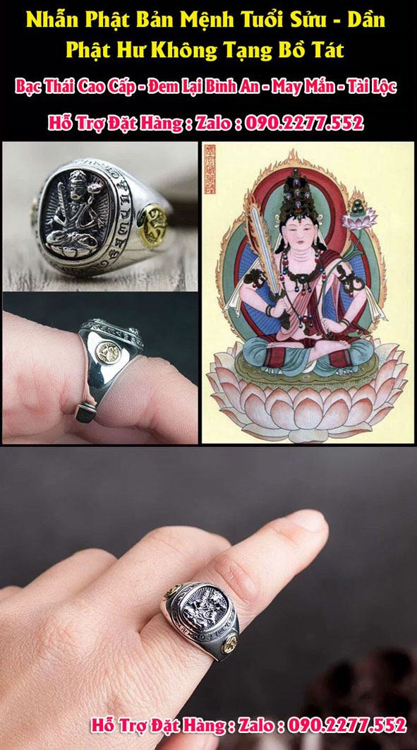 Nhẫn Phong Thuỷ - Nhẫn Phật Bản Mệnh Bạc Thái