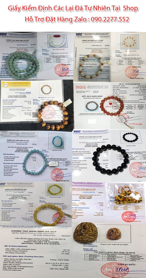 Giấy Kiểm Định Đá Tự Nhiên Tại Shop HanoiGiare.Com - Phong Thuỷ Hợp Tuổi Mão