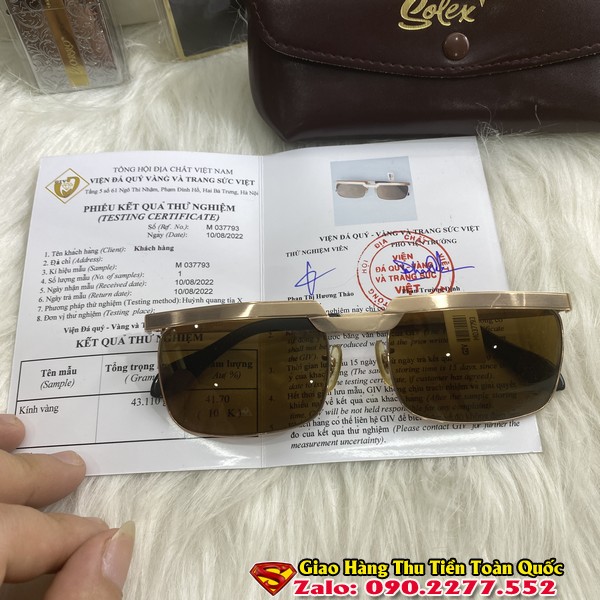 Kính Solex Chữ H Vàng Đúc 10k Kèm Kiểm Định - Kính Măt Cao Cấp